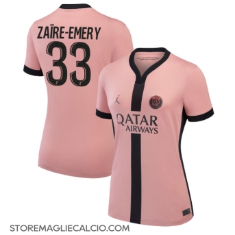 Paris Saint-Germain Warren Zaire-Emery #33 Maglia Gara Terza Repliche 2024-25 Donna